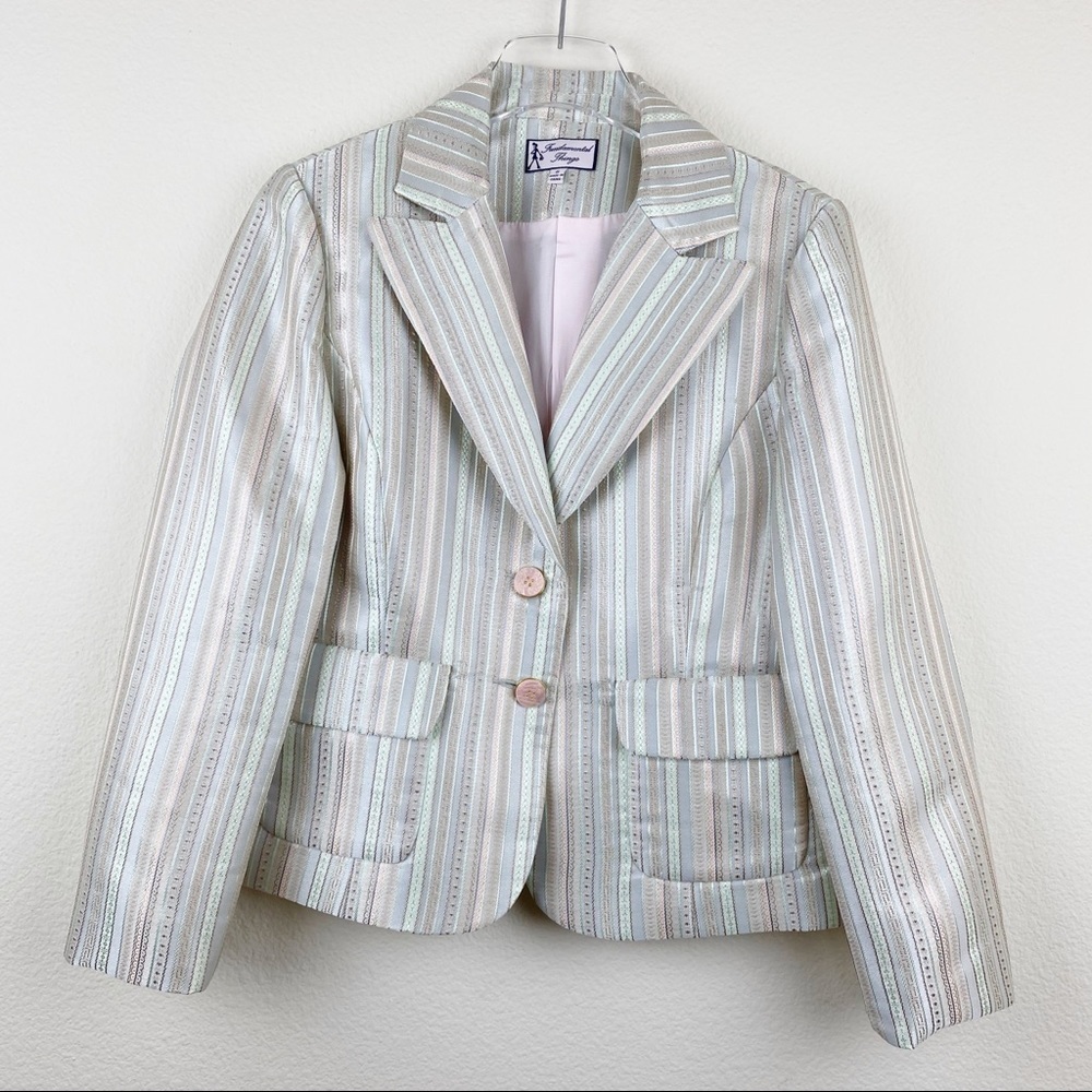 VINTAGE FUNDAMENTAL THINGS Satin Style Blazer 6